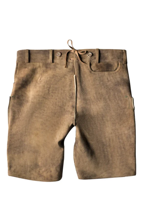 Faded Brown Bavarian Lederhosen Men with Subtle Embroidery
