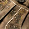 Faded Brown Bavarian Lederhosen Men with Subtle Embroidery