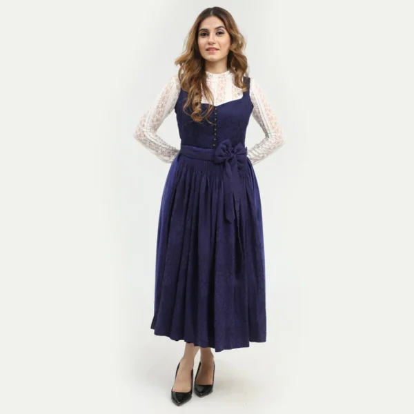 Dirndl Midi Luxus Samt Blau