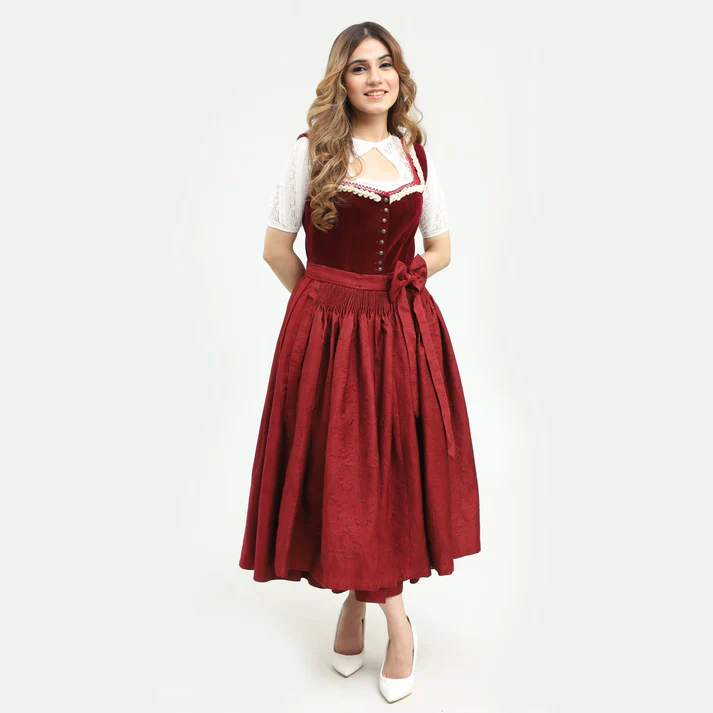 German Dirndl Timeless Luxury Ruby Allure