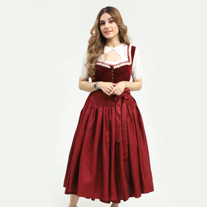 German Dirndl Timeless Luxury Ruby Allure
