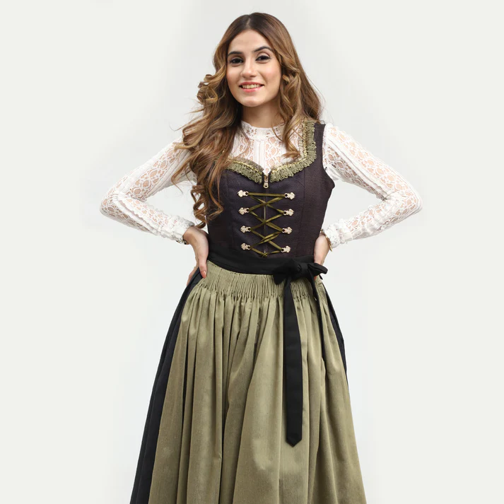 Women's Dirndl Dress Smoky Royal Black