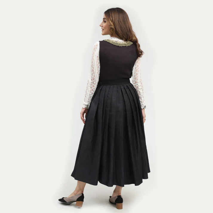 Women's Dirndl Dress Smoky Royal Black