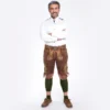 Bavarian Style Lederhosen Men in Cherry Brown