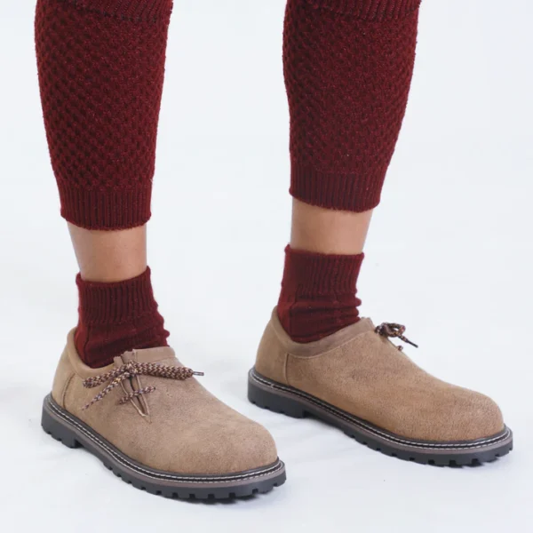 Bavarian-Style Clean Brown Lederhosen Shoes for Men