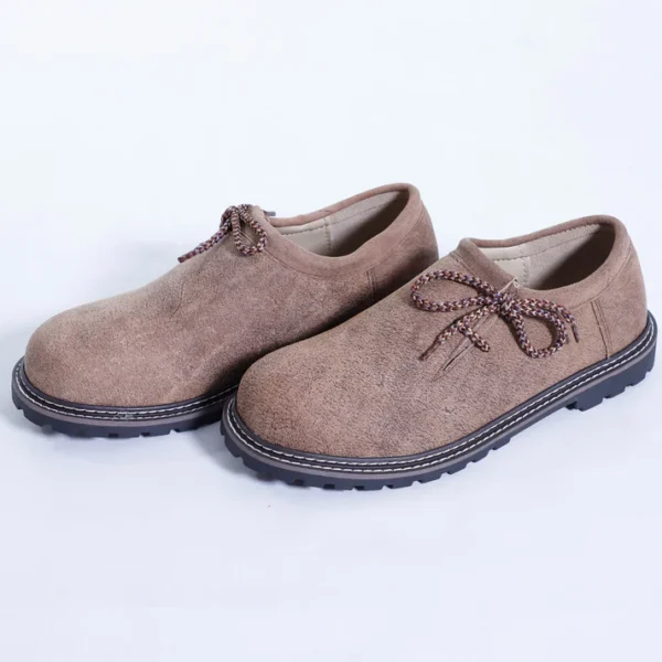 Bavarian-Style Clean Brown Lederhosen Shoes for Men