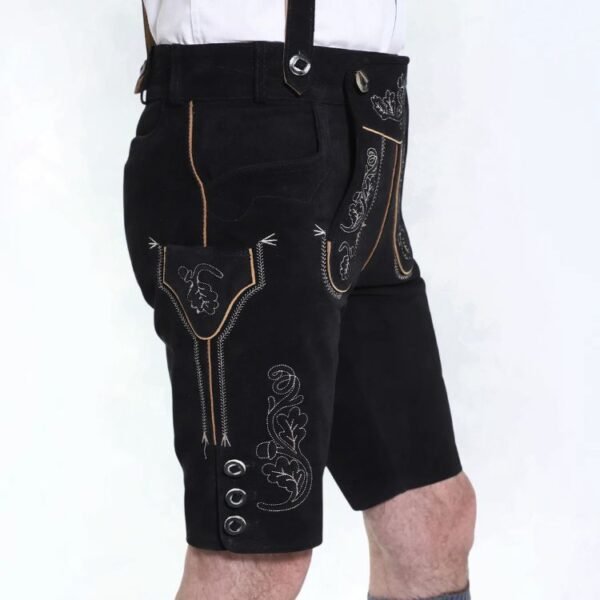 Midnight Black Lederhosen Men