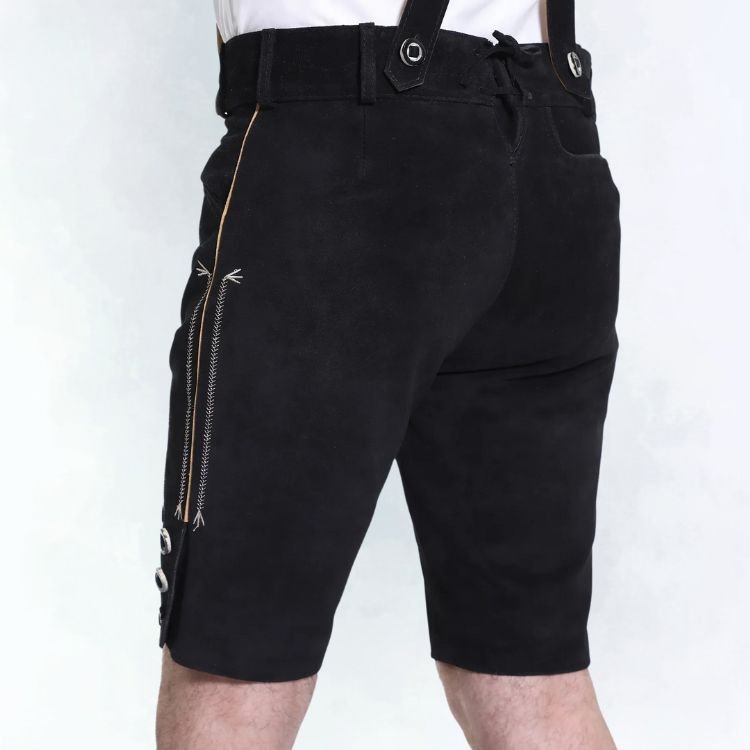Midnight Black Lederhosen Men