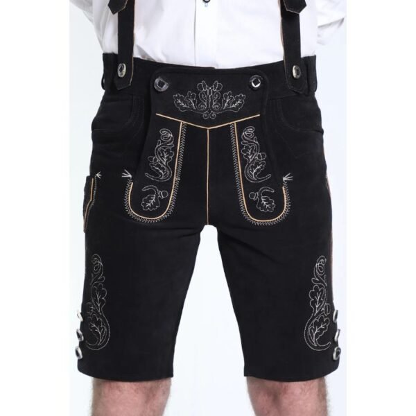 Midnight Black Lederhosen Men