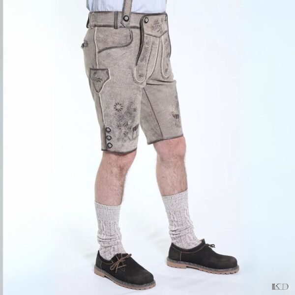 Charcoal Gray Traditional Men's Lederhosen