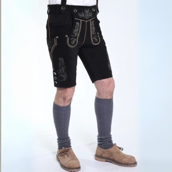 Midnight Black Lederhosen Men