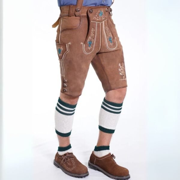 Lion Motif Bavarian Lederhosen Men