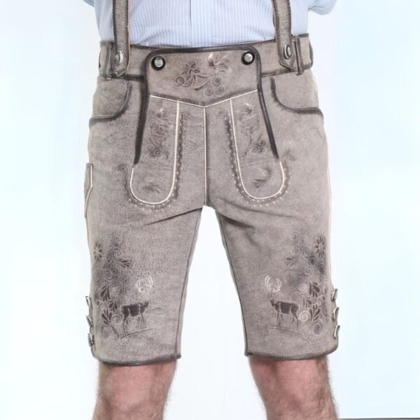 Charcoal Gray Traditional Men's Lederhosen
