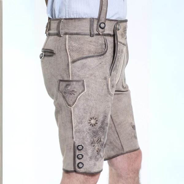 Charcoal Gray Traditional Men's Lederhosen