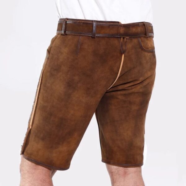 Bold Brown Lederhosen with Black Embroidery