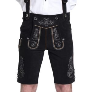 Midnight Black Lederhosen Men