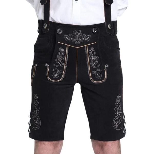 Midnight Black Lederhosen Men