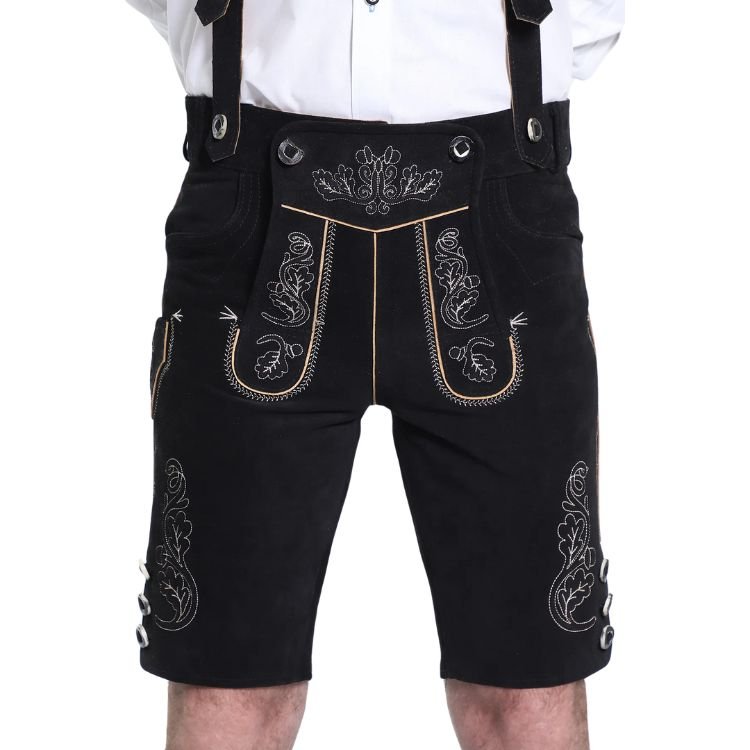 Midnight Black Lederhosen Men